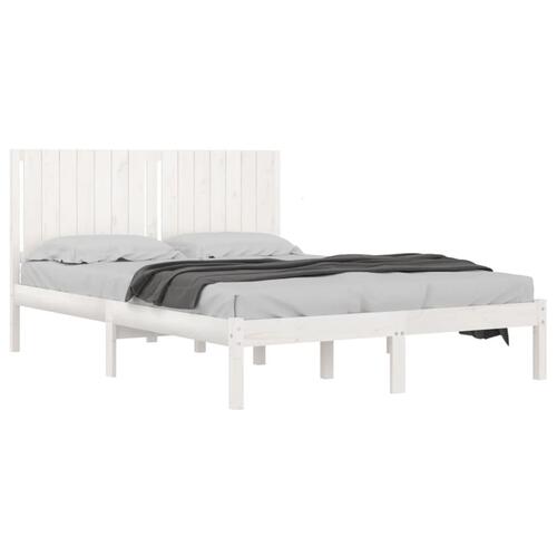 Sengeramme 160x200 cm massivt fyrretræ hvid