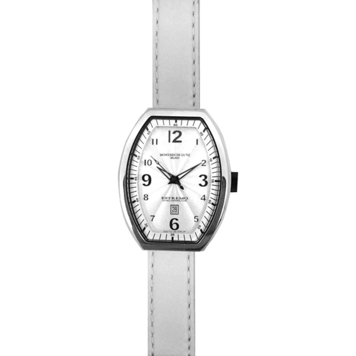 Montres de Luxe dameur 09EX-LAS-8300 - hvid læderrem, Ø 39 mm