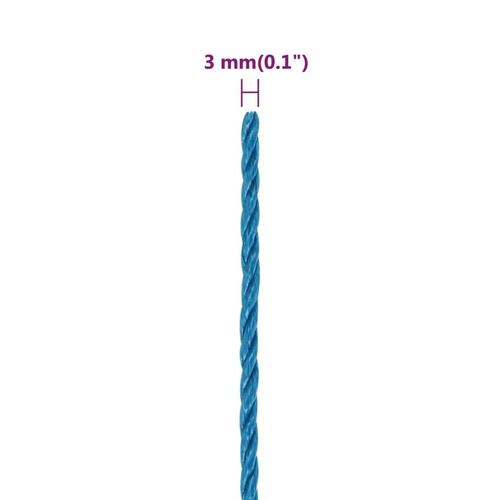 Arbejdsreb 3 mm 50 m polypropylen blå