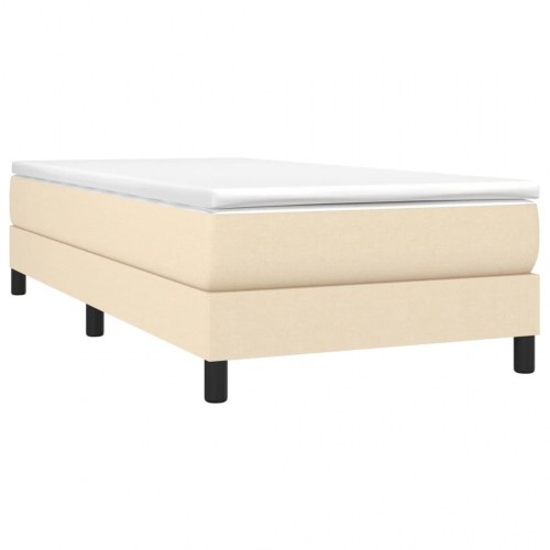 Kontinentalseng med madras 90×190 cm - stof, cremefarvet