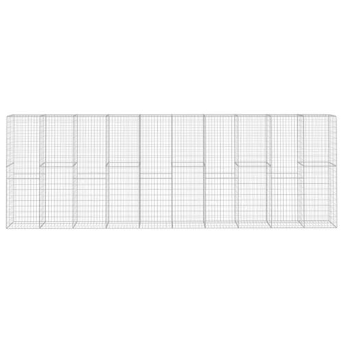 Gabionvæg med dæksler galvaniseret stål 600 x 50 x 200 cm