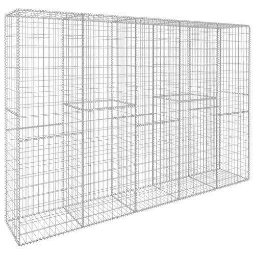 Gabionvæg med dæksler galvaniseret stål 300 x 50 x 200 cm