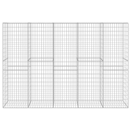 Gabionvæg med dæksler galvaniseret stål 300 x 50 x 200 cm