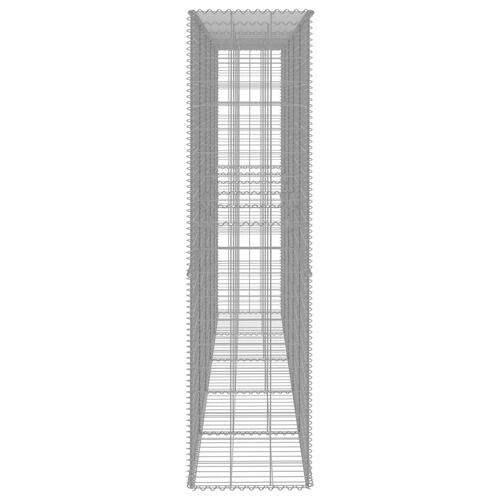 Gabionvæg med dæksler galvaniseret stål 300 x 50 x 200 cm