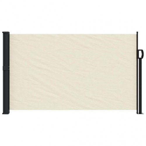 Sidemarkise 117 × 300 cm - sammenrullelig, cremefarvet privatlivsskærm