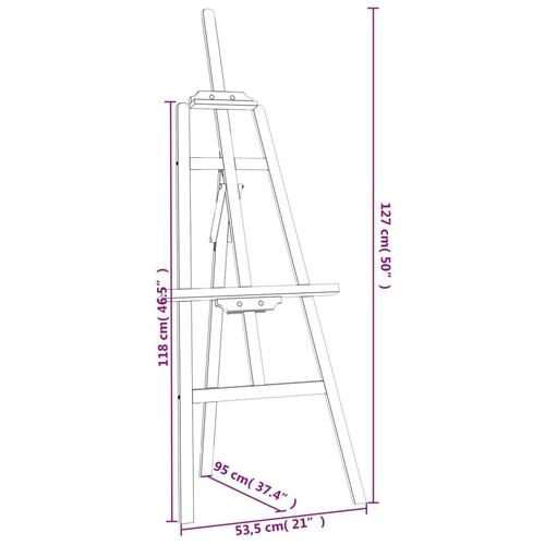 Staffeli 53,5x95x127 cm massivt fyrretræ sort