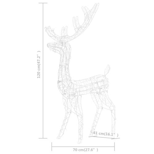 Juledekoration rensdyr 140 LED'er 120 cm akryl kold hvid