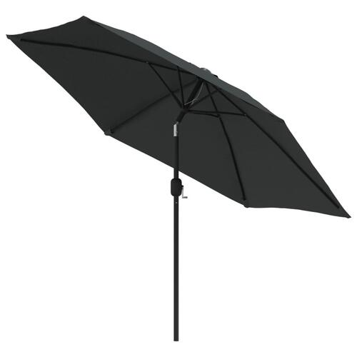 Udendørs parasol med metalstang 300 cm antracitgrå