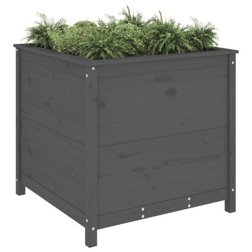 Plantekasse 82,5x82,5x78 cm massivt fyrretræ grå