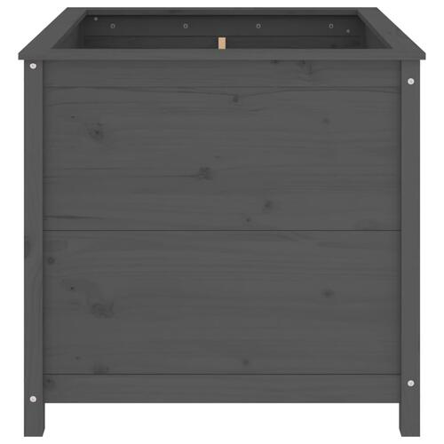 Plantekasse 82,5x82,5x78 cm massivt fyrretræ grå