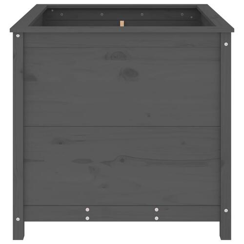 Plantekasse 82,5x82,5x78 cm massivt fyrretræ grå