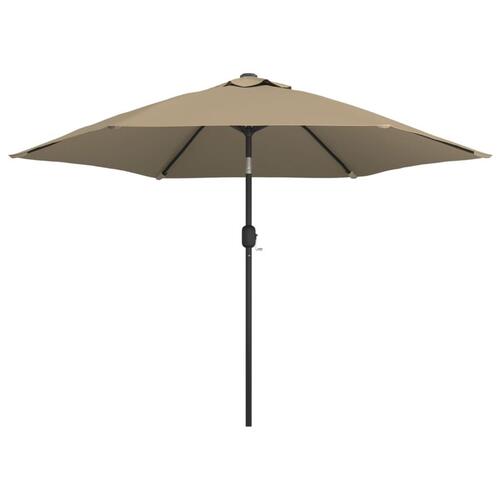Udendørs parasol med metalstang 300 cm gråbrun