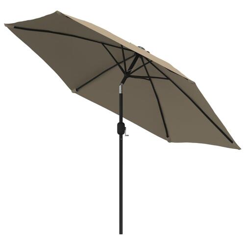 Udendørs parasol med metalstang 300 cm gråbrun