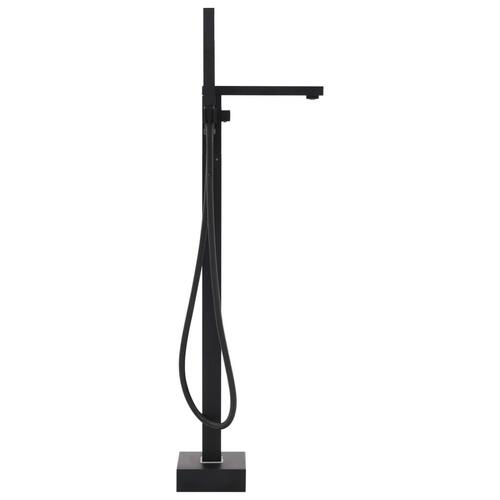 Fritstående badekarsarmatur 90 cm rustfrit stål sort