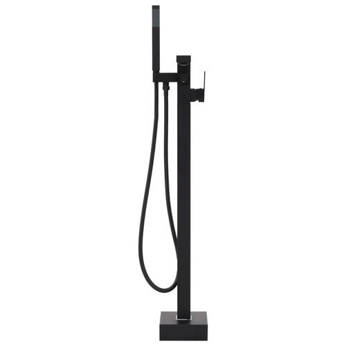 Fritstående badekarsarmatur 90 cm rustfrit stål sort