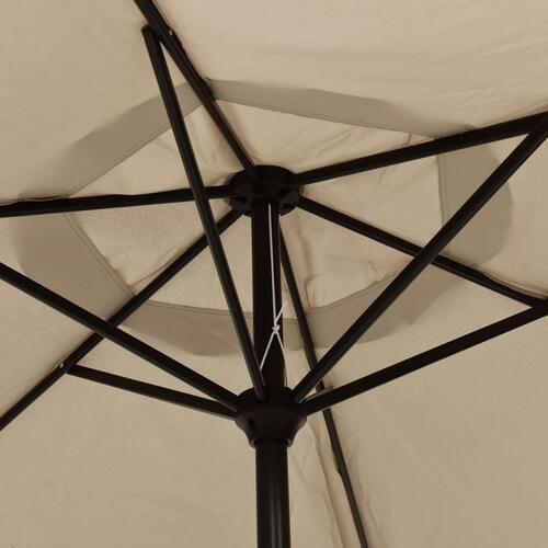 Udendørs parasol med metalstang 300 cm gråbrun