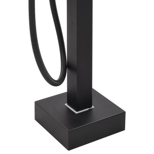 Fritstående badekarsarmatur 90 cm rustfrit stål sort