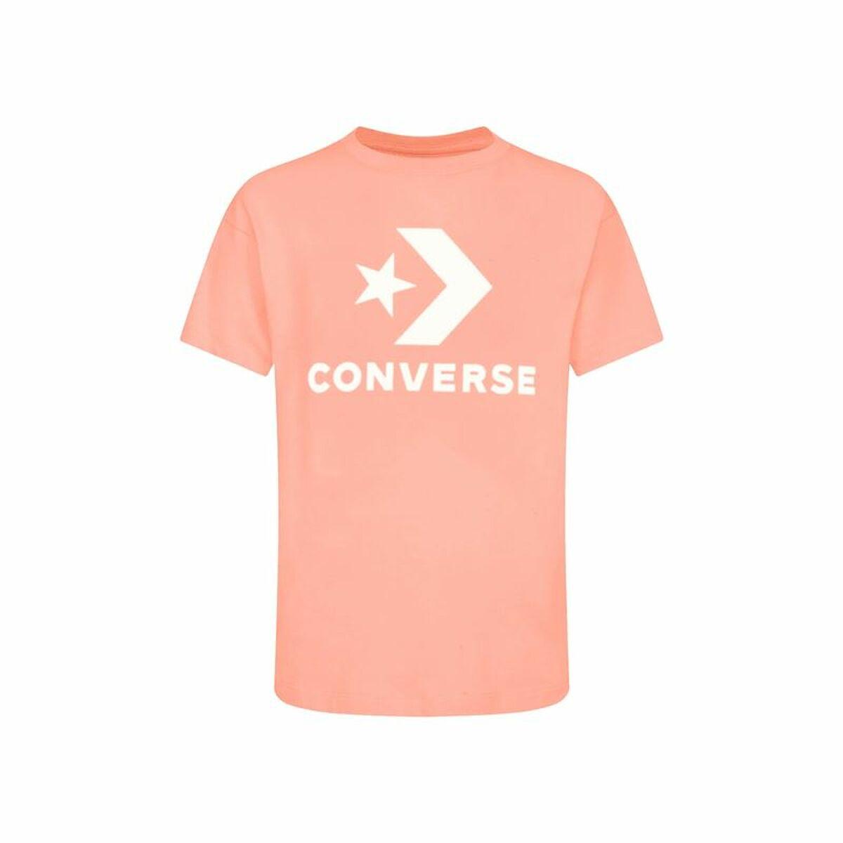 Unisex Kortærmet T-shirt Converse Standard Fit Center Front Large Laksefarvet XS