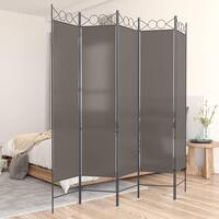 5-panels rumdeler 200x200 cm stof antracitgrå