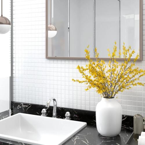 Mosaikfliser 11 stk. 30x30 cm glas hvid