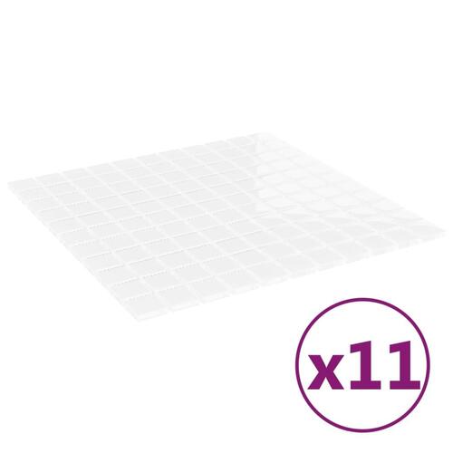 Mosaikfliser 11 stk. 30x30 cm glas hvid