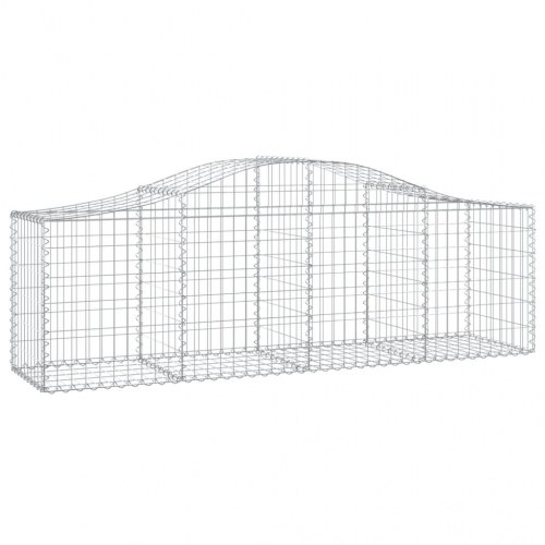 Buede gabionkurve - 4 stk. 200×50×60/80 cm i galvaniseret jern