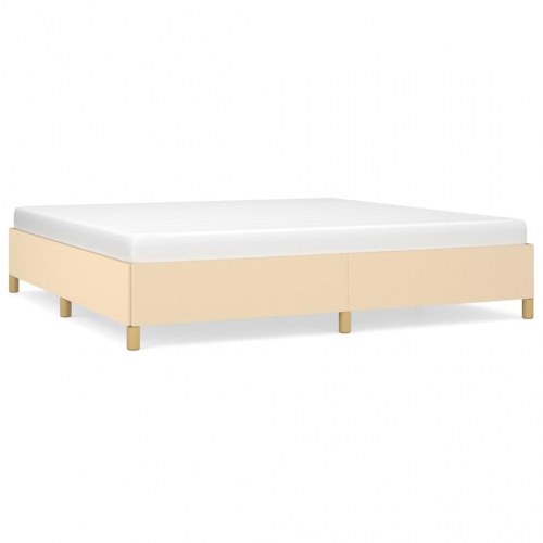 Sengeramme i stof 200x200 cm - cremefarvet dobbeltseng uden madras