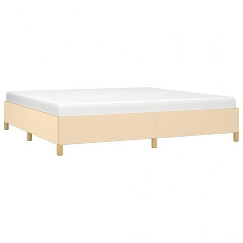 Sengeramme i stof 200x200 cm - cremefarvet dobbeltseng uden madras