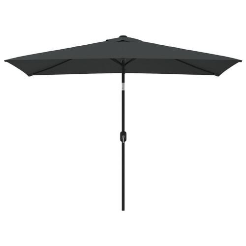 Udendørs parasol med metalstang 300 x 200 cm antracitgrå