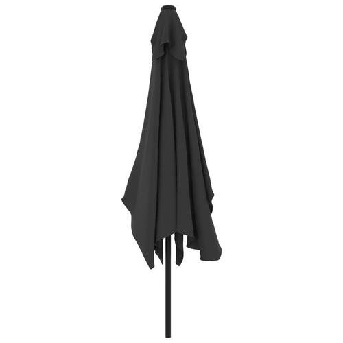 Udendørs parasol med metalstang 300 x 200 cm antracitgrå