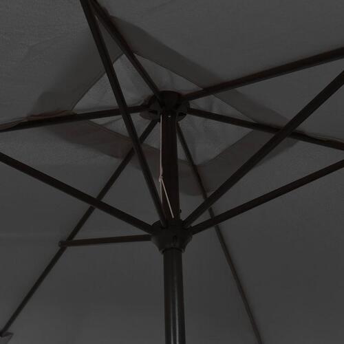 Udendørs parasol med metalstang 300 x 200 cm antracitgrå