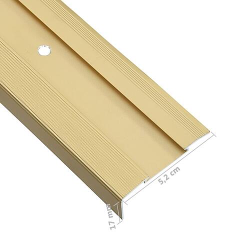 15 stk. L-formede trappelister 90 cm aluminium guldfarvet