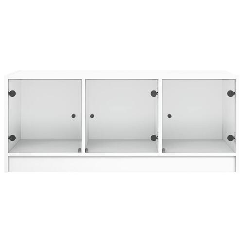 Sofabord med glaslåger 102x50x42 cm hvid