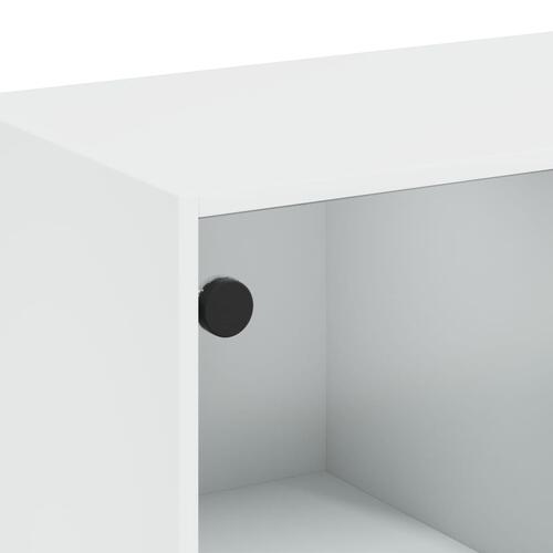 Sofabord med glaslåger 102x50x42 cm hvid