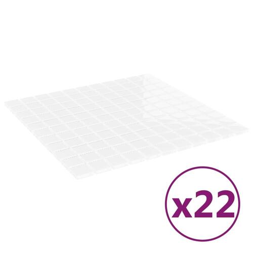 Mosaikfliser 22 stk. 30x30 cm glas hvid