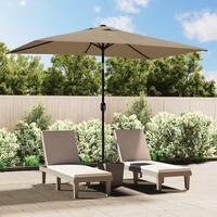 Udendørs parasol med metalstang 300 x 200 cm gråbrun