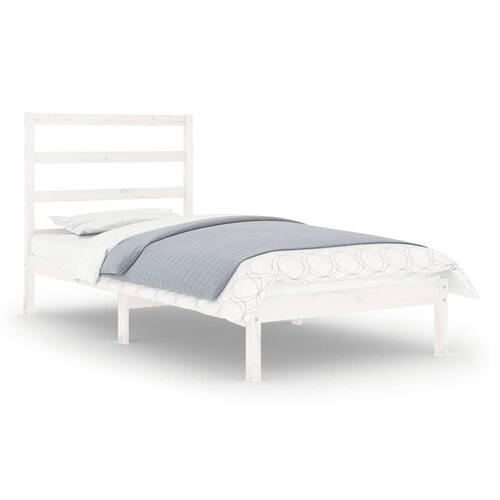 Sengeramme 75x190 cm Small Single massivt træ hvid