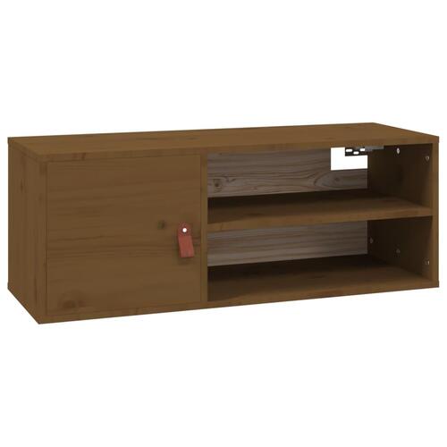 Vægskab 80x30x30 cm massivt fyrretræ gyldenbrun