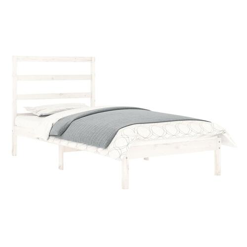 Sengeramme 75x190 cm Small Single massivt træ hvid