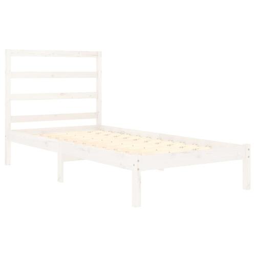 Sengeramme 75x190 cm Small Single massivt træ hvid