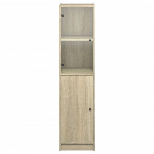 Højskab med glaslåge 35 x 37 x 142 cm - sonoma-eg