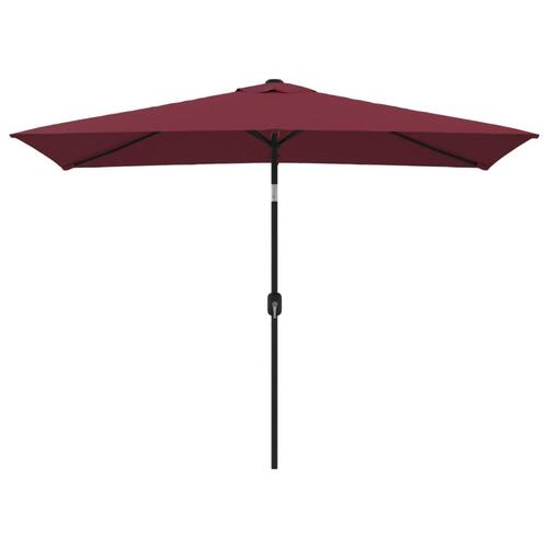 Udendørs parasol med metalstang 300 x 200 cm bordeauxrød