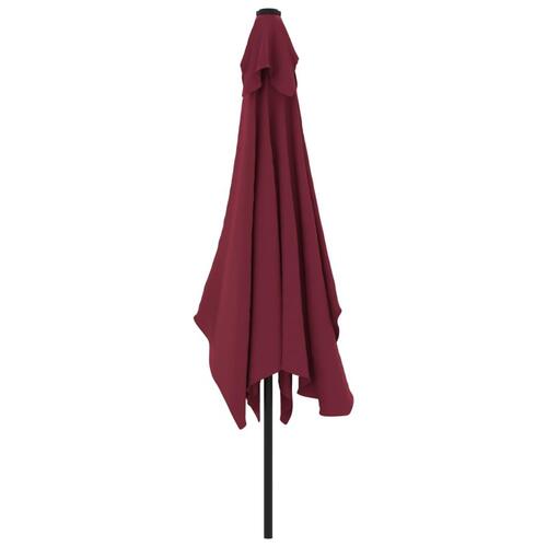 Udendørs parasol med metalstang 300 x 200 cm bordeauxrød