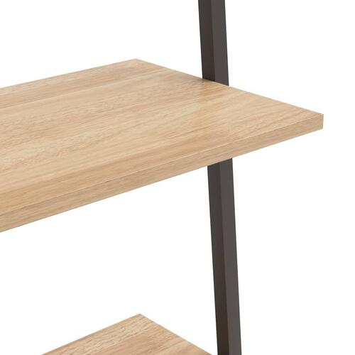 Stigereol med 4 hylder 64x34x150,5 cm lysebrun og sort
