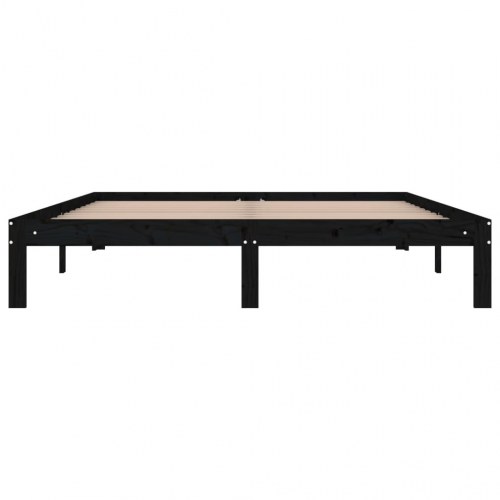 Sengeramme 160x200 cm massivt fyrretræ sort