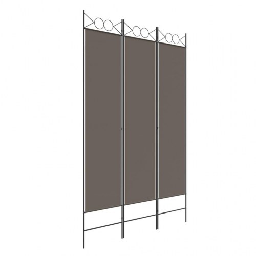 3-panels rumdeler i stof - 120×220 cm, antracitgrå