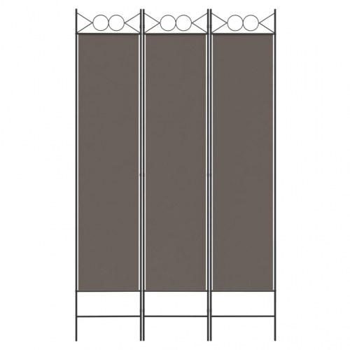 3-panels rumdeler i stof - 120×220 cm, antracitgrå