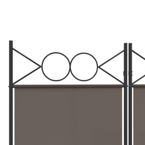 3-panels rumdeler i stof - 120×220 cm, antracitgrå