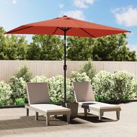 Udendørs parasol med metalstang 300 x 200 cm terracottafarvet