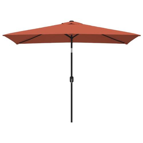 Udendørs parasol med metalstang 300 x 200 cm terracottafarvet